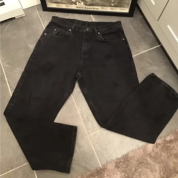 Wrangler Relaxed Fit Straight Leg Black Denim Jean 34x30