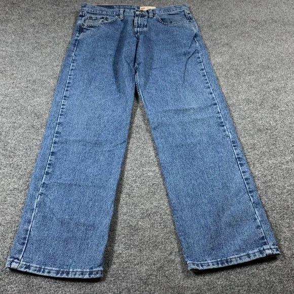 Vtg Wrangler Jeans Mens 32 Blue Denim Cotton Straight Workwear Relaxed 36x29