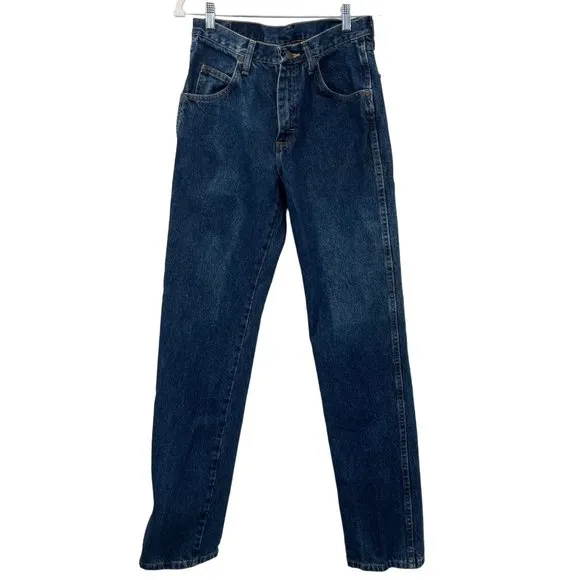 Wrangler Size 30 X 34 Mens Jeans Regular Fit  Straight Leg Dark Wash 100% Cotton