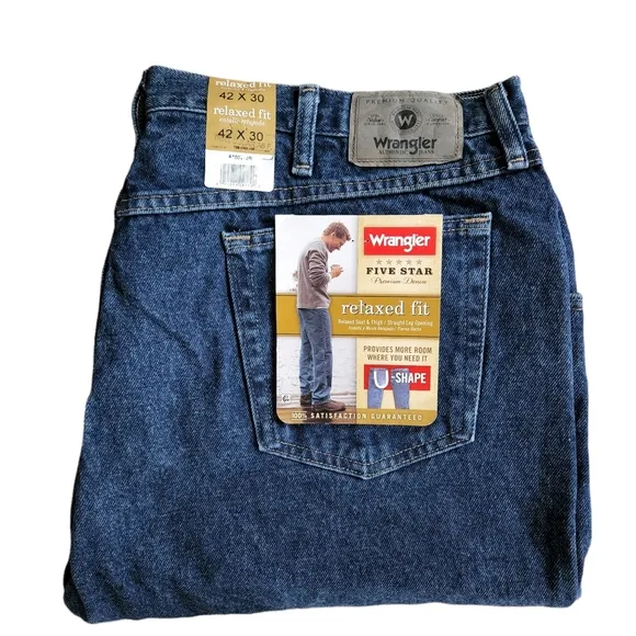 Wrangler Blue Jeans 42x30 Relaxed Fit U Shape
          
      NWT