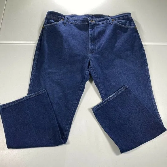 Wrangler Jeans Mens 42 x 30 Blue Pants Denim Casual Workwear Straight Cowboy