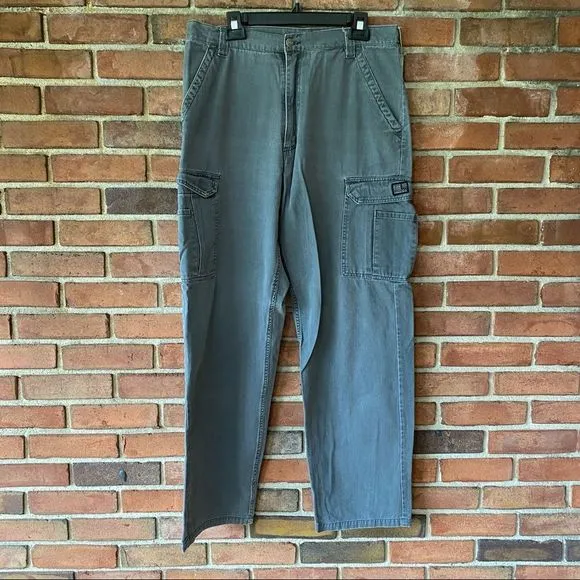 Wrangler Black Rivet Cargo Jeans Gray Size 34x32
