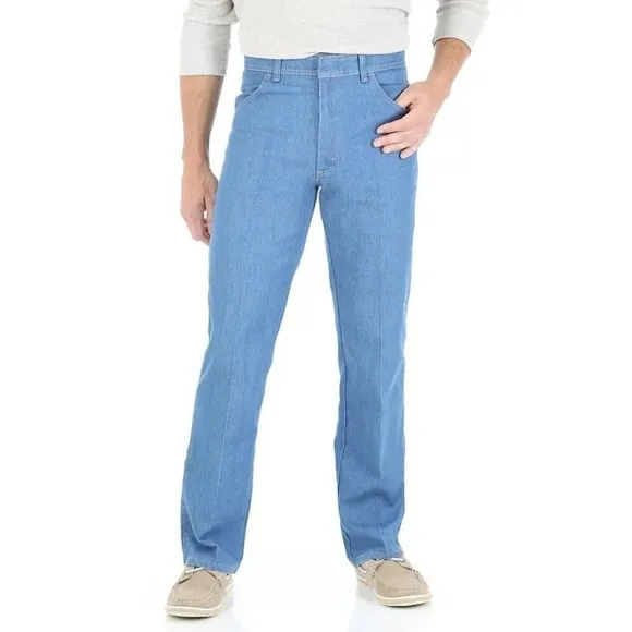 WRANGLER Vintage Flex Fit Relaxed Fit Jeans 36x29 Light Wash Blue Men's 36