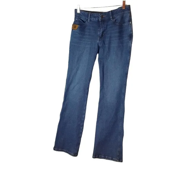Wrangler Riggs Workwear Men 10 X 34 Strong Jeans Straight Leg Mid Rise Dark Blue