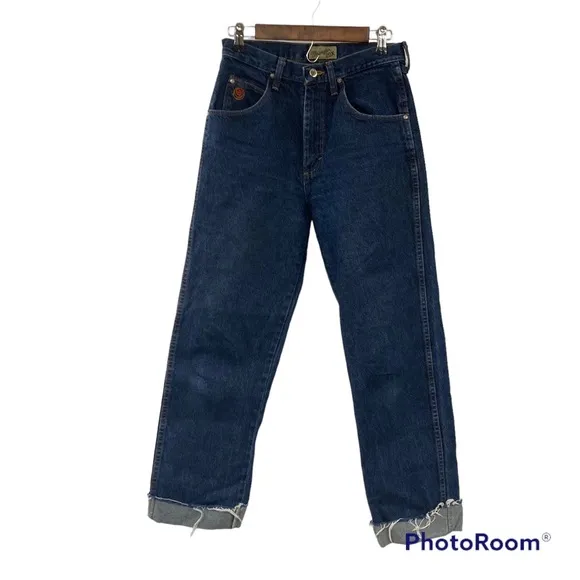 Wrangler 20X Denim Jeans Western Straight Leg Mens Size 29 Dark Wash Cuffed