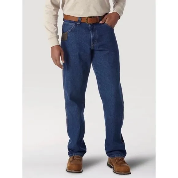 Wrangler Riggs Workwear Antique Blue Indigo Men's Thermal Lined Denim Jeans NWOT