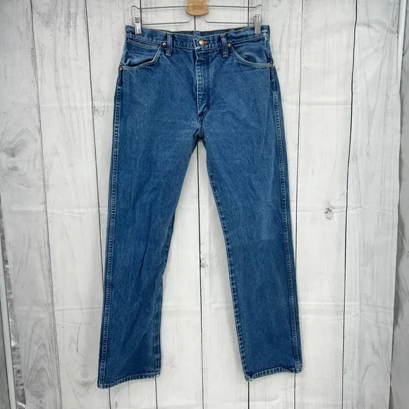 Wrangler (34x31) AMERICAN VINTAGE 80s Men’s Straight Leg Jeans Medium Wash