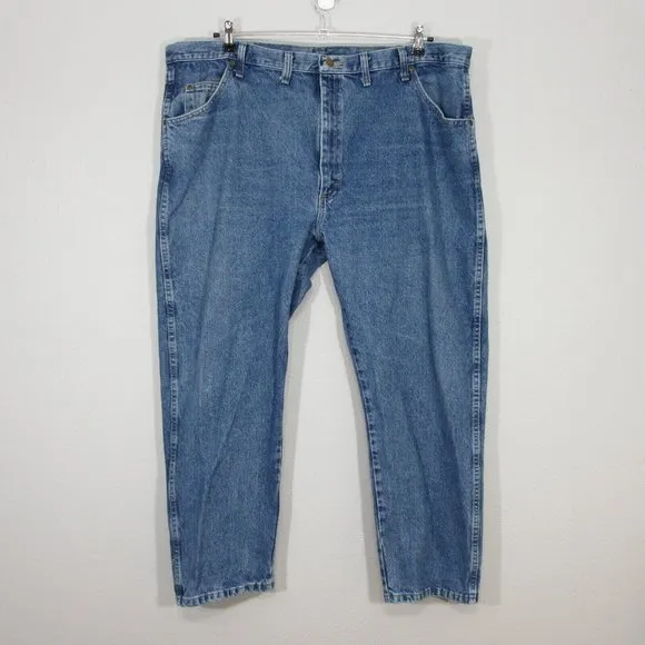 Wrangler Premium Men's Jeans 46 x 30 Regular Fit Straight Medium Wash