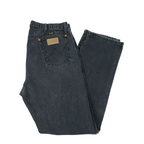 Wrangler 13MWZWK Gray Men's Denim Jeans Cowboy Cut Leather Patch Size 38x36