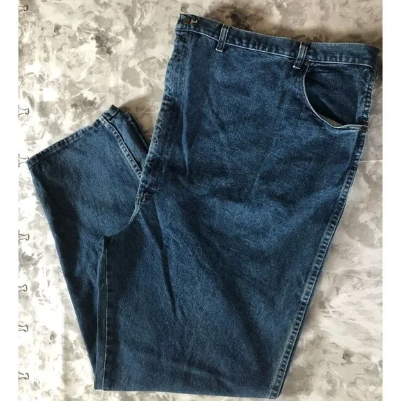 Mens Big & Tall Wrangler 64 x 34 Straight Leg Blue Jeans