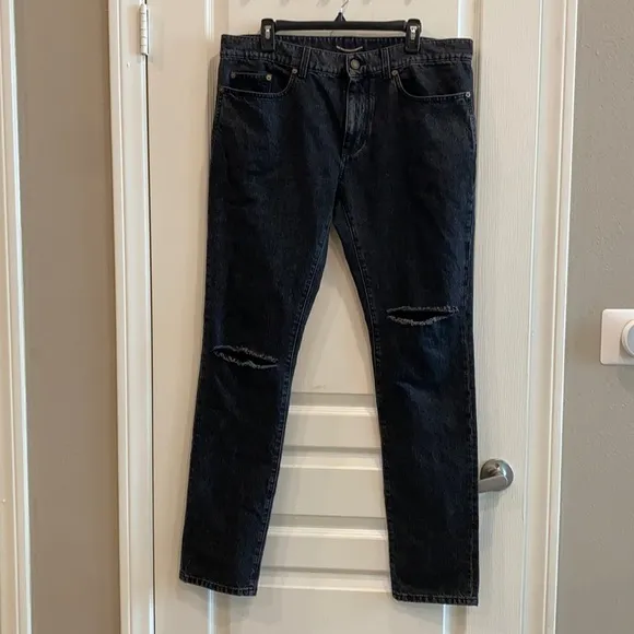 MENS SAINT LAURENT PARIS BLACK JEANS SIZE 34 👖🖤