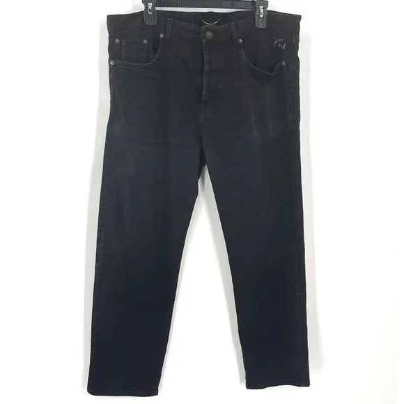SAINT LAURENT Jeans Men 38 Black SLIM Skinny Fit Button Fly Pants