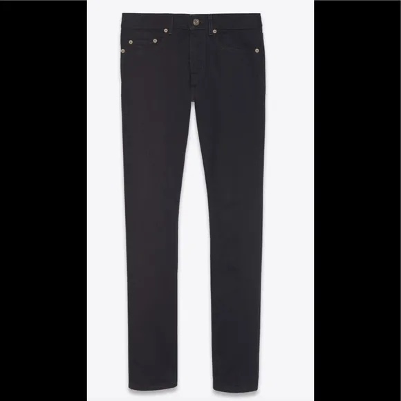 SAINT LAURENT MENS SLIM-FIT JEANS IN WORN BLACK DENIM SZ 31
          
      NWT