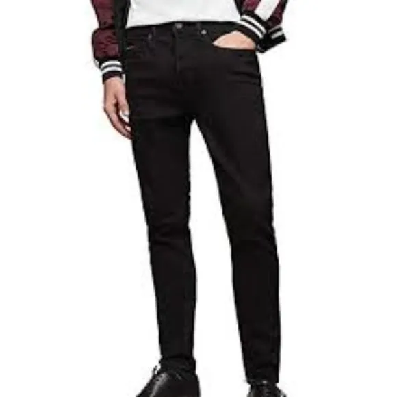 Zara Man Black Slim Fit Sport Moda Stretch Jeans Size 30