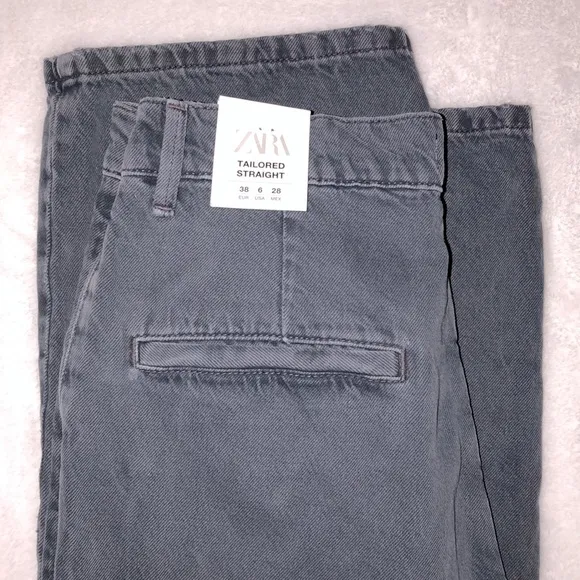 Mens ZARA Pants Tailored Straight Mid-Rise Size 38 Grey/Blue Nice Quality
          
      NWT