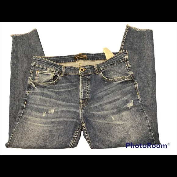 Zara Man Button Fly Distressed Jean