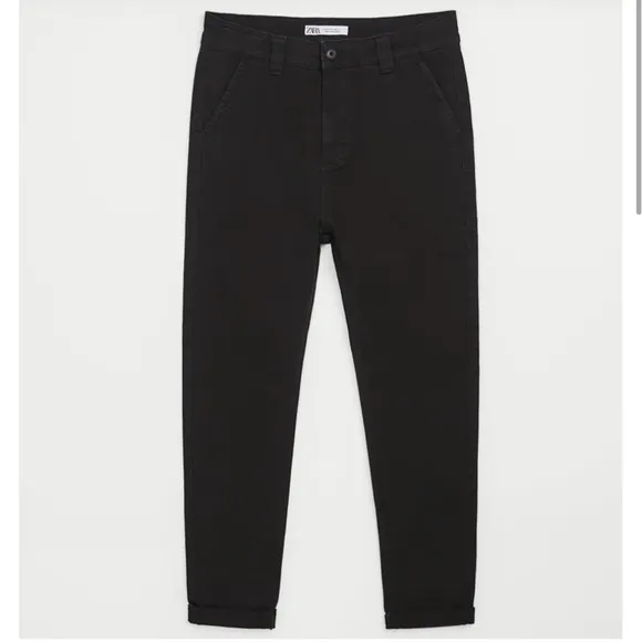 Zara Black Slim Fit Crop Jeans