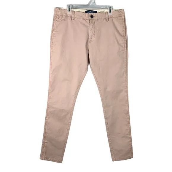 Zara Man Basic Collection Nude-Pink Pants Mens Size 34 Cotton Blend Flat Front