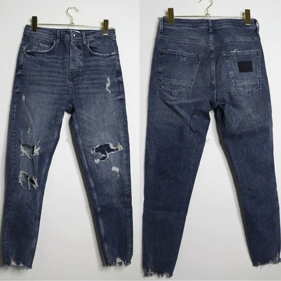 Zara Man Distressed Dark Wash Jeans - 30