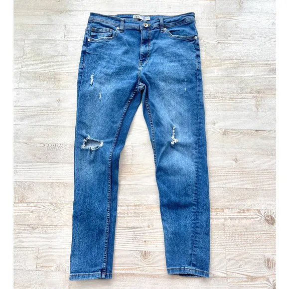 ZARA Man Distressed Cropped Skinny Jeans | Size 32