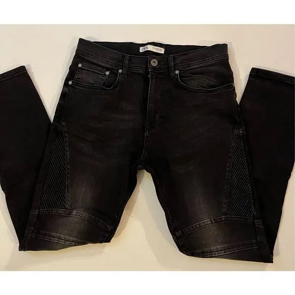 Zara Moto Denim Skinny Jean
