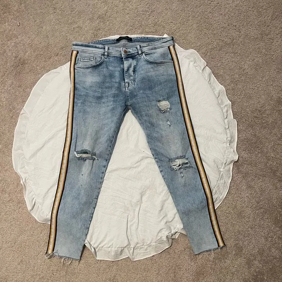 Zara Men Denim Collection- Skinny Ripped Jean- Men- Size 34
