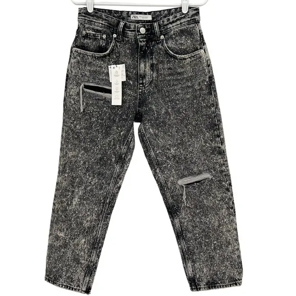 Zara Men s Gray Acid Wash Straight Leg Cropped Jeans Size 30
          
      NWT