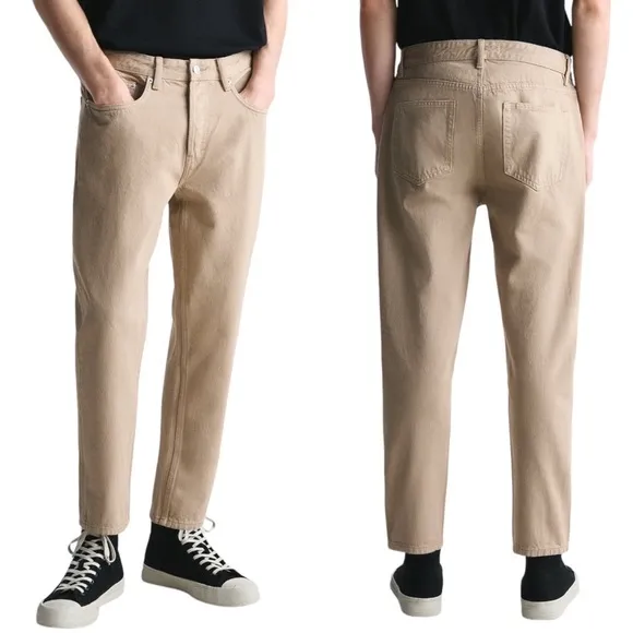 ZARA The Slim Cropped Pant - Khaki
