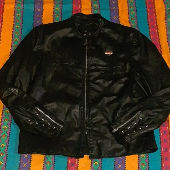 90s Brooks Leather Biker Jacket Genuine Vintage Motorcycle