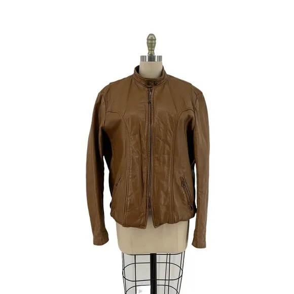 Vtg BROOKS Gold Label Cafe Racer Motorcycle Bucklebacks Leather Jacket Liner 44