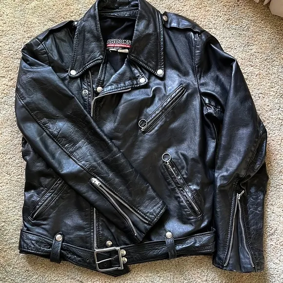 Vintage Brooks Leather Sportswear biker jacket