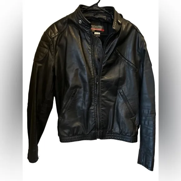 Brooks Vintage motorcycle leather jacket sz 42