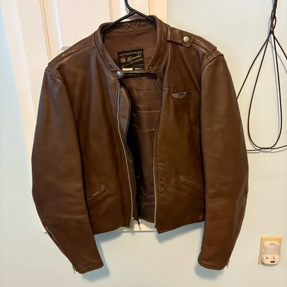 Brooks Vintage Brown Leather Jacket