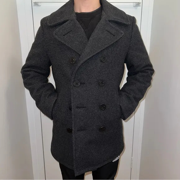 NWOT Schott 740n Melton Wool Peacoat (38)