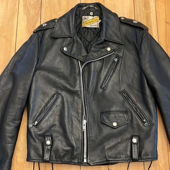 Schott Bros Perfecto One Star Leather Motorcycle Jacket - RARE VINTAGE 6…