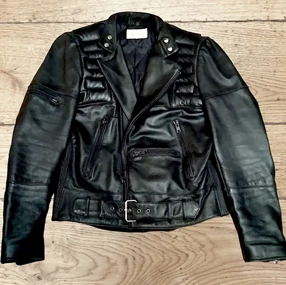 SCHOTT Men's Leather Motorcycle Jacket