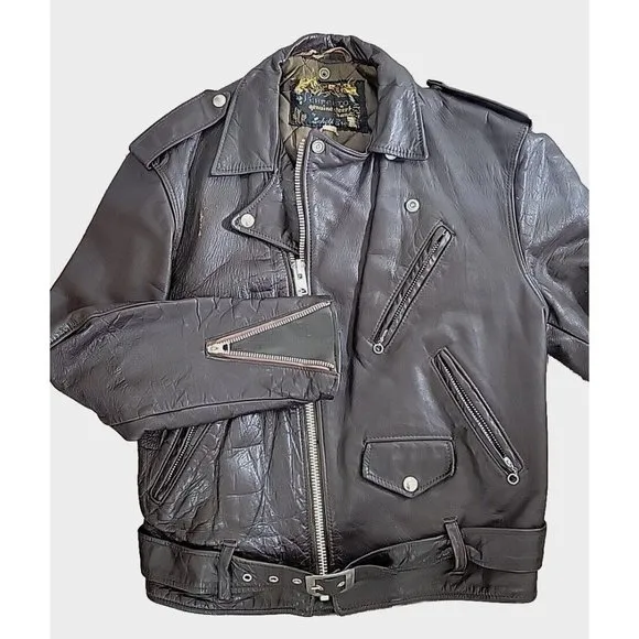 SCHOTT Bros Perfecto 1960's Leather Biker One Star Jacket Steer Hide Hand Cut 40