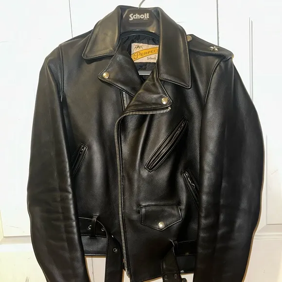 Schott NYC 613 Perfecto M36 Black Leather Motorcycle Jacket