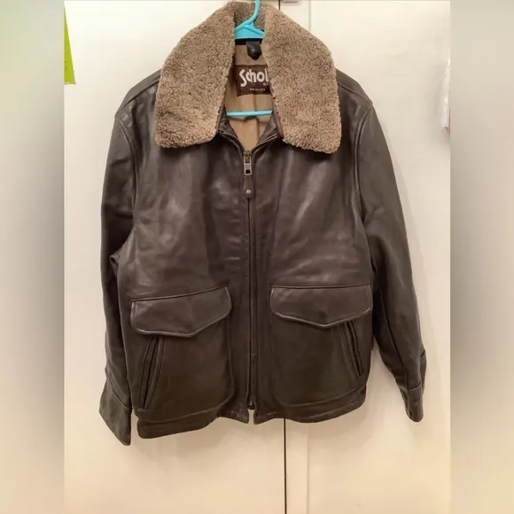 Schott NYC Moto Brown Leather Jacket Size 42​​​