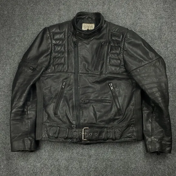 Vintage Scott Leather Jacket Mens 40 Padded Cafe Racer Moto Biker Motorcycle