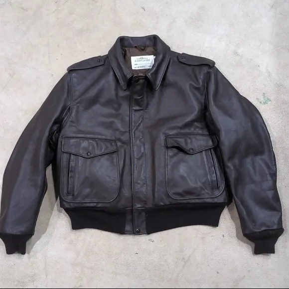 Vintage 70s Schott 674 Brown Leather Bomber Jacket