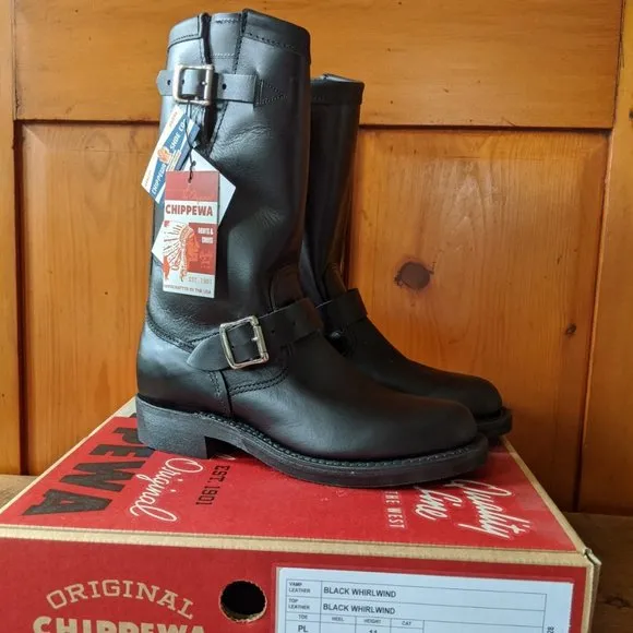Chippewa BLACK Leather Raynard Moto Boots Womens
          
      NWT