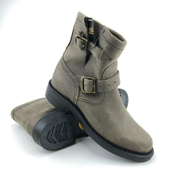 Chippewa Raynard 7" Grey Leather Engineer Boots 6M