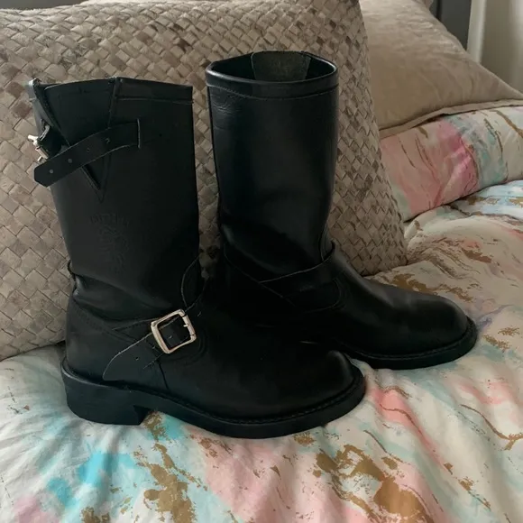 Chippewa USA Engineer black leather riding boots 6.5 style 97863