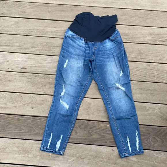 1822 denim cropped skinny denim maternity jeans