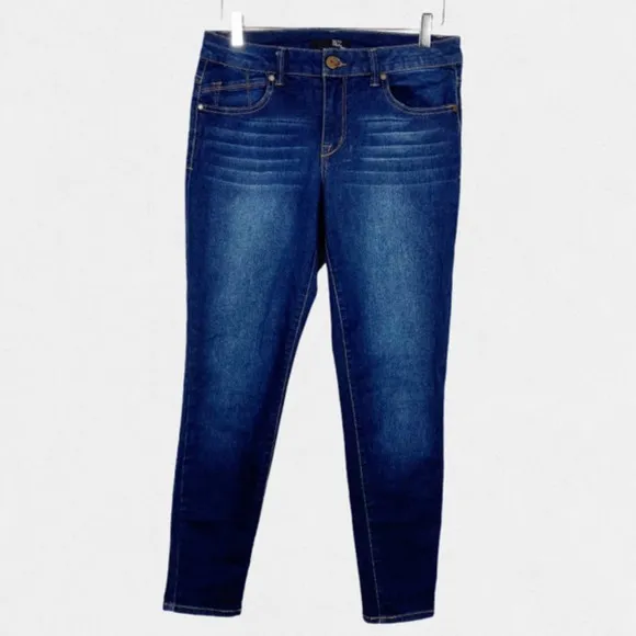 1822 Denim Womens 10 Blue Dark Wash Stretch Denim Mid Rise Skinny Leg Ankle