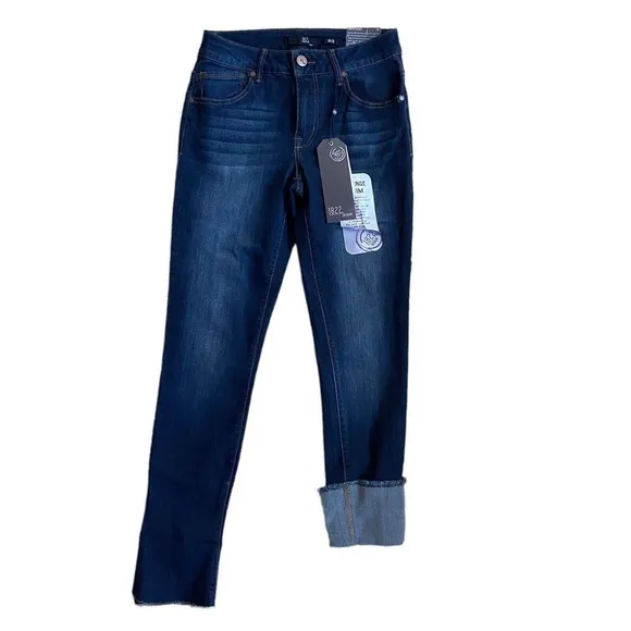 1822 Taylor Womens Jeans Cropped Cuffed Denim Stretch Blue Mid Rise Size 6 New
          
      NWT