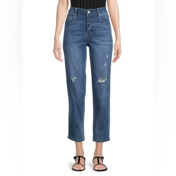 1822 Denim Womens Girlfriend Ankle Skinny Distressed Light Jeans Size 27 x 31
          
      NWT