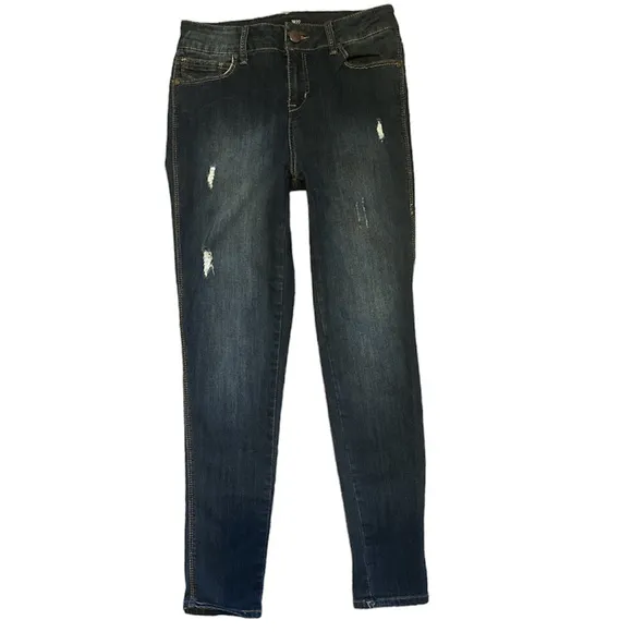 1822 Denim Jeans distressed stretch dark wash high rise