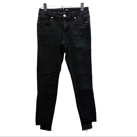 1822 Denim Nordstrom Black Raw Step Hem Skinny Jeans Size 27